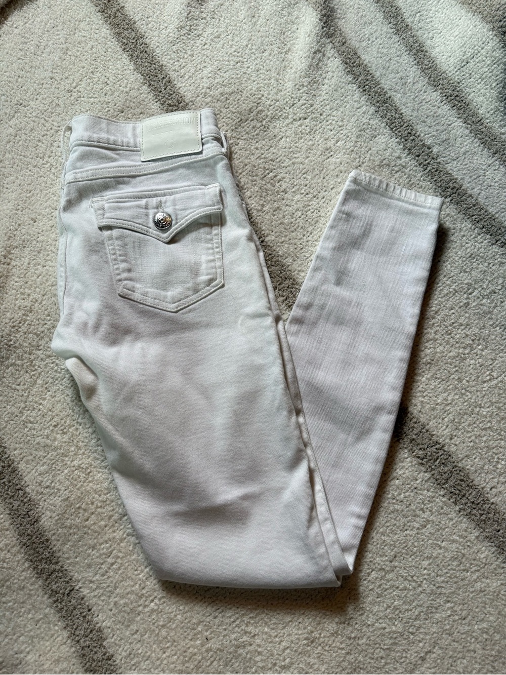 Women’s True Religion White Low Rise Super Skinny Jeans